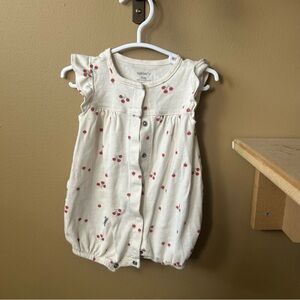 Carter's Cream Romper with Red Tomato Design